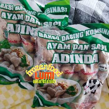 Adinda Bakso Ayam dan Sapi 600grJogja Frozen Food Condongcatur Bakso yang terbuat dari daging asli dengan kombinasi daging ayam. Bakso ini memiliki rasa yang nikmat dan bergizi tinggi, cocok untuk masakan dan cemilan.