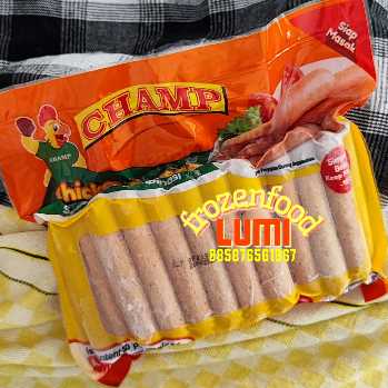 Champ Sosis Ayam 40s 1kgJogja Frozen Food Condongcatur Champ Chicken Sausage merupakan sosis ayam yang terbuat dari daging ayam pilihan dengan aroma yang khas dan rasa yang sangat enak. <br>
Dalam kemasan 1kg = 40 pcs