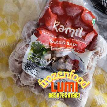 Kamil Bakso Sapi 500 grJogja Frozen Food Condongcatur Terbuat dari daging sapi, Pati tapioka, Pati sagu, serta bumbu dan bahan lainnya
