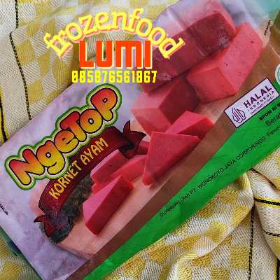 Ngetop Kornet Ayam 450grJogja Frozen Food Condongcatur Menggunakan daging ayam pilihan dan diproses dengan menggunakan mesin yang modern. <br>
Cita rasa yang enak disukai banyak orang.<br>
Kornet ayam praktis bisa disantap dimana saja
