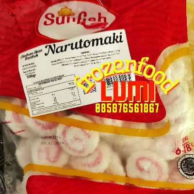 Sunfish Narutomaki 500 grJogja Frozen Food Condongcatur Terbuat dari surimi, pati tapioka dan bumbu-bumbu serta bahan lainnya. Dimakan dengan kuah ramen atau cuma di steam/ di kukus aja tetap enak.<br>
500gr = ± 40 pcs