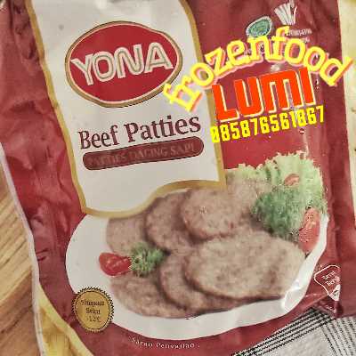 Yona beef Patties 500 grJogja Frozen Food Condongcatur Yona beef Patties terbuat dari daging sapi giling yang diberi bumbu